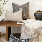 MATTINS Vintage Floral Patterned Throw Pillow Covers 24x24, Gray Brown 2PC - Image 6