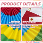 4Pack Easter Pleated Fan Flag 2x4 Ft Bunting Flags,Half Fan Decor Spring Easter's Day Party Bunting Sewn Stripes Canvas Header Brass Grommets for Outsider Garden Porch - Image 4