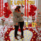 6347pcs Romantic Rose Petals & Candles Set - 'I LOVE YOU' Letters, 6000 Rose Petals, 48 Heart Candles, Balloons & Decorations for Anniversary, Valentine's Day, Proposal - Image 5