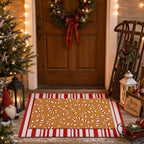 Tinideya 2 Pcs Christmas Layered Doormat Set, Candy Cane - Image 5