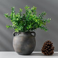PORCER Ceramic Rustic Vase for Home Decor, 5.8 Inch Terracotta with Handles, Vintage Decorative for Flowers, Plants, Living Room, Table, Thanksgiving - Black Bronze by PORCER