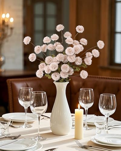 DuHouse 9pcs Artificial Flowers Silk Pompon Mum Small Chrysanthemum Ball - Image 3