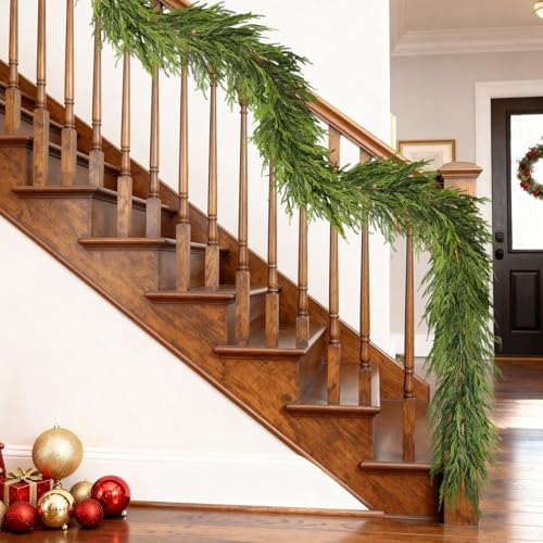 1Pcs 6FT Lifelike Touch Fake Norfolk Pine Garland for Christmas Home Decor - Image 4