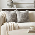 BlissBlush Decorative Throw Pillow Covers 20x20 Set of 2, Light Gray Soft Woven Chenille Accent Pillow Covers for Couch Sofa Bed, Textured Farmhouse Cushion Covers by BlissBlush