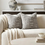 BlissBlush Decorative Throw Pillow Covers 20x20 Set of 2, Light Gray Soft Woven Chenille Accent Pillow Covers for Couch Sofa Bed, Textured Farmhouse Cushion Covers by BlissBlush