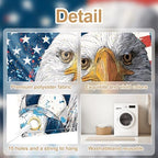 USA Soccer Garage Door Banner Decorations, 7x16ft Large Ameri can Flag Bald Eagle Football Mural, 2026 World Cup Outdoor Decor for Double Garage Door, Patriotic Party Supplies Wall Backdrop - Image 4