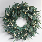 Wreaths for Front Door 26 Inch, All Season Greenery Wreath Olive Eucalyptus Leaves and White Mixed Berry for Indoor Outdoor Farmhouse Home Porch Wall Window Festival Wedding Decor by HomeKaren