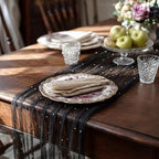 Black 10 Pcs Pearl Gauze Table Runner 120 Inch 10ft Pearl Sheer Tulle Table Cloth Centerpieces for Home Wedding Birthday Bridal Baby Shower Party Favor Holiday Dining Decorations - Image 3