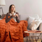 Fall Halloween Pumpkin Throw Blanket - Rust Red Autumn Decor for Couch Bed - Image 6
