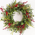 24 Inch Artificial Christmas Wreaths for Front Door with Eucalyptus, Red Berries for Outdoor Wall Farmhouse Holiday Xmas Decoration by Unknown