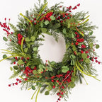 24 Inch Artificial Christmas Wreaths for Front Door with Eucalyptus, Red Berries for Outdoor Wall Farmhouse Holiday Xmas Decoration by Unknown