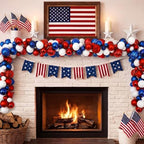 Suncalla 6ft Patriotic Red White Blue Ball Garland 4th of July Garland 250th Anniversary Glitter Red White Blue Bead Hanging Ornament Banner for Independence Day Table Wall Decoration Supplies - Image 4