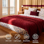 Bedsure Soft Queen Size Blanket for Bed Red 90"x90" - Image 5