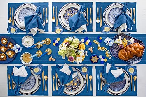 Solino Home 100% Pure Linen Napkins Indigo Blue Woven, 20 x 20 in, Set of 4 - Image 3