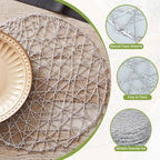 Threehoney Paper Braided Round Placemats, Set of 36, Silver, 13 in - Image 3