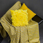 OiseauVoler 3D Flower Throw Pillow Cases Decorative Cushion Covers Soft Velvet Pillowcases Home Sofa Car Bed Room Decor 18 x 18 Inch Egg Yellow - Image 7