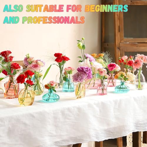 Color Bud Vases in Bulk - Set of 24 Mini Glass Bud Vases - Image 2
