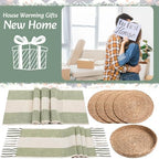 4 Sets Sage Green Table Runner and Placemats Set - Image 7