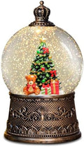 Christmas Snow Globes Lantern with Music, Christmas Tree Snow Globes with Swirling Glitter Effects, USB/Battery Powered with 6-Hour Timer, Holiday Decorations Indoor by COZYPAVILION