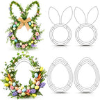 6 Pcs 16 Inch Easter Wire Wreath Frame Egg Rabbit Wreath Frame Metal Garland DIY Craft Egg Rabbit Mental Form for Easter Indoor Outdoor Porch Wall Flower Garland Decor by Memorywuu