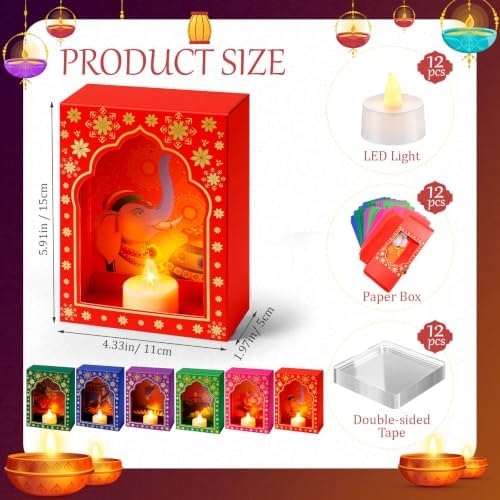 Retisee 12 Sets Diwali Paper Deep Jharokha Wall Decor for Pooja, Creative - Image 2