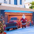 Santa and Truck Christmas Garage Door Banner 7x16FT, Holiday Scene with Santa, Gifts, and Vintage Truck, Large Outdoor Xmas Decoration for Garage Doors - Image 6