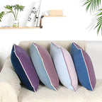 8-Colors Velvet Throw Pillow Covers 18x18 Inch Set of 4 Decorative Blue Purple Pillowcases Modern Double-Colored Cushion Covers for Sofa Couch - Image 3