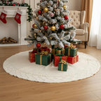 Drydiet 72 Inch Large White Knit Christmas Tree Skirt Xmas Tree Skirt Mat by Drydiet