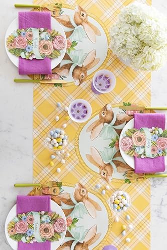 Yellow Plaid Paper Table Runner - Easter Spring Holiday Pattern for Parties or Weddings - Disposable Table Runner American Made - Image 5