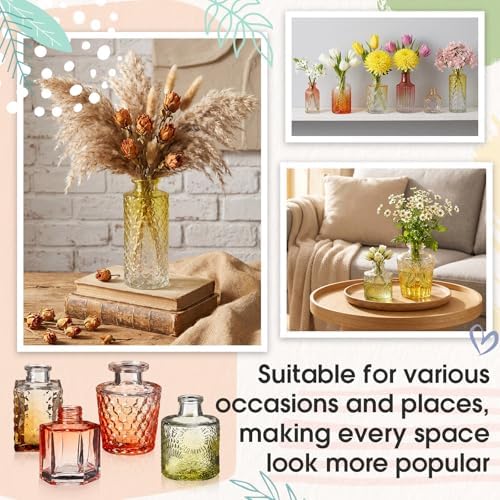 Yaomiao 30 Pcs Glass Bud Vases Centerpieces, Orange Yellow Gradient Series - Image 6