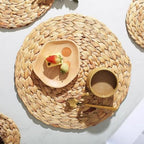 Round Woven Placemats Set of 6，Rattan Placemats Natural Hand-Woven Water Hyacinth Placemats Farmhouse Weave Place Mats Table Mats for Dining, Table,Kitchen,Wedding - Image 3