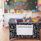 Frienda 2 Pcs Back to School Tablecloth 6 ft Composition Book Table Cover - Image 2