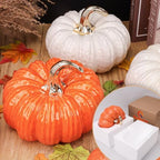 7.9 Inch Realistic Fake White Pumpkin Decoration Ceramic Figurines - Image 6