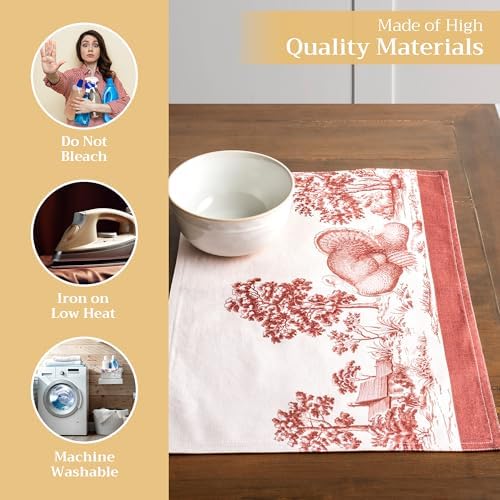 Maison d' Hermine Placemats Set of 4 Reusable 100% Cotton (13"x19") - Image 3