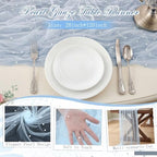 Light Blue 10 Pcs Pearl Gauze Table Runner 120 Inch 10ft Pearl Sheer Tulle Table Cloth Centerpieces for Home Wedding Birthday Bridal Baby Shower Party Favor Holiday Dining Decorations - Image 4
