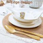 Mifoci 100 Pcs Round Burlap Placemats Bulk 15.75 Inch Boho Table Mats - Image 4