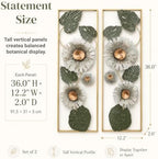 BIOGRN Metal Wall Art Set of 2, 3D Framed Floral Metal Wall Art Decor - Image 2