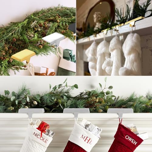 Stocking Holders for Mantle - Set 4, Metal Christmas Stocking Holder, Heavy Duty Stocking Holders with Non-Slip Protective Pad, Stocking Hangers for Mantel | TV Stand | Staircase | Dresser - Image 6