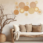 Glenmal 13 Pcs Boho Wall Basket Decor Set Woven Rattan Seagrass,Classic - Image 2