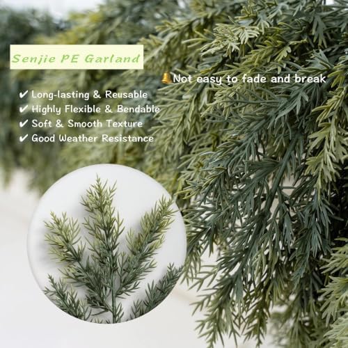 9FT Real Touch Artificial Cedar Garland for Christmas Decor - Image 5