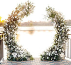 Metal Open Arch Backdrop Stand,Set of 2 White Curved Arch Backdrop Stand Half Moon Wedding Arches for Ceremony,Birthday,Anniversary,Baby Shower,Floral Stand,Ramadan Decoration(6.7FT & 5.8FT) - Image 7