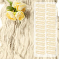 16Packs Beige Cheesecloth Table Runners – Boho Gauze Vintage Table Decor, 120 Inch Long Rustic Cheese Cloth Runner for Wedding, Bridal Shower, Birthday, Romantic Party 10Ft (Beige, 24" x 120"-16Packs) by Sintario