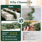 2Pcs 12FT Christmas Cedar Garlands Realistic, Real Touch Winter Xmas Garland, Christmas Decorations Indoor Outdoor, Artificial Holiday Decor Faux Greenery for Mantle, Fireplace, Table - Image 3