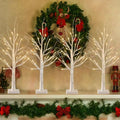 4 Pack 2FT Lighted Birch Tree with Timer for Christmas Decorations Indoor by SANJICHA