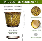 Ceramic Planter, 8 Inch Plant Pot for Indoor Plants, Yellow - Image 2