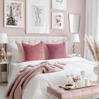 Topfinel Throw Pillow Cover 4pc Set - Multi Pink Combo - 26" x 26" Solid Cozy Corduroy Square Accent Decorative Cushion Case for Couch Sofa Chair Bed & Home, Only Covers - Image 5