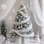 Fabric Christmas Tree Collar 24 Inch Silver Christmas Tree Stand Base Cover - Image 6