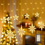 126 LED Star Icicle Lights,7.8ft Window Curtain Lights Plug in by BEEWIN