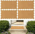 4 Pack Artificial Coir Doormats Scalloped 17 x 30 Inch, Blank Door Mats for Crafting with Non Slip Rubber Backing, Personalized Welcome Mat for DIY Painting, Entryway Porch Indoor Outdoor Door Rugs by Unknown