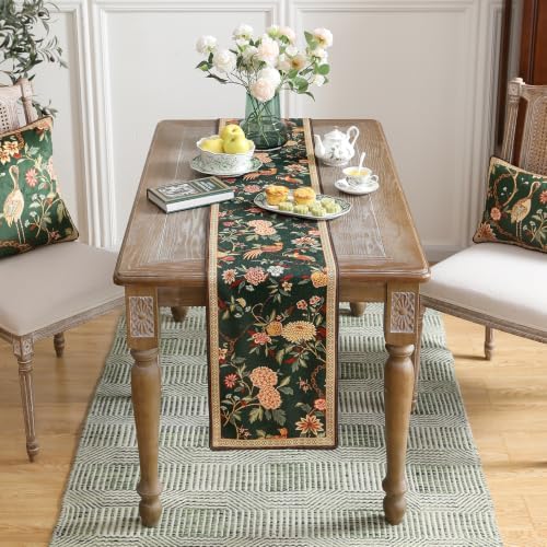 ISAENNE Designer Vintage Linen Extra Long Table Runner,118"x12"-Mitchell - Image 3